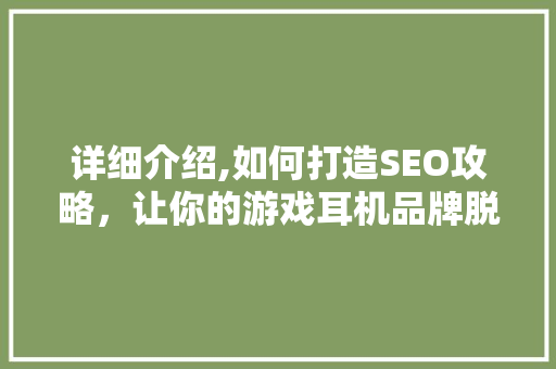 详细介绍,如何打造SEO攻略，让你的游戏耳机品牌脱颖而出
