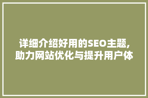 详细介绍好用的SEO主题,助力网站优化与提升用户体验