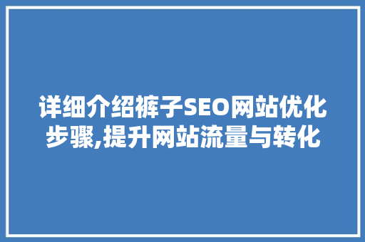 详细介绍裤子SEO网站优化步骤,提升网站流量与转化率的方法