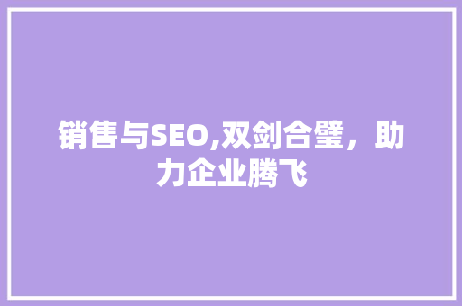 销售与SEO,双剑合璧，助力企业腾飞