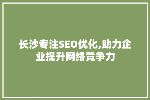 长沙专注SEO优化,助力企业提升网络竞争力