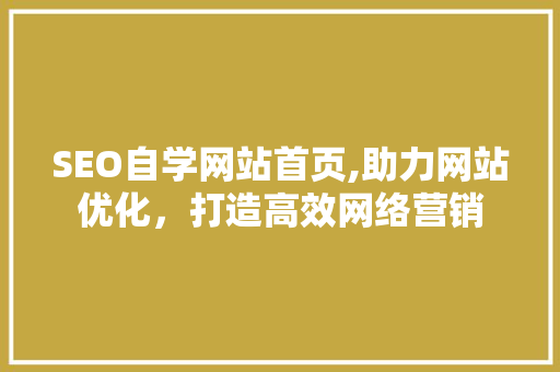 SEO自学网站首页,助力网站优化，打造高效网络营销