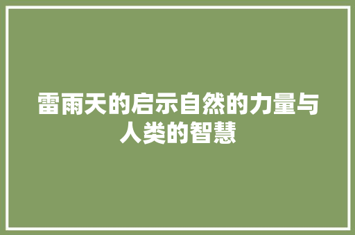雷雨天的启示自然的力量与人类的智慧