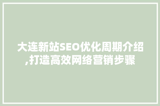 大连新站SEO优化周期介绍,打造高效网络营销步骤