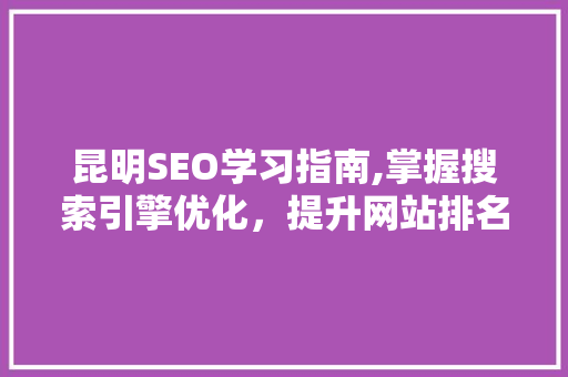 昆明SEO学习指南,掌握搜索引擎优化，提升网站排名