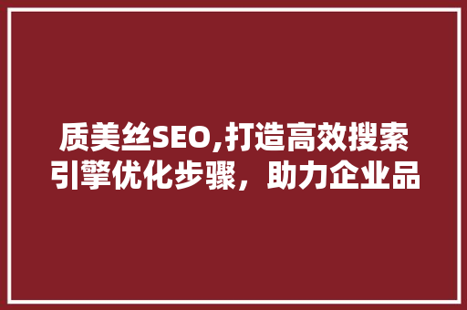 质美丝SEO,打造高效搜索引擎优化步骤，助力企业品牌腾飞  第1张