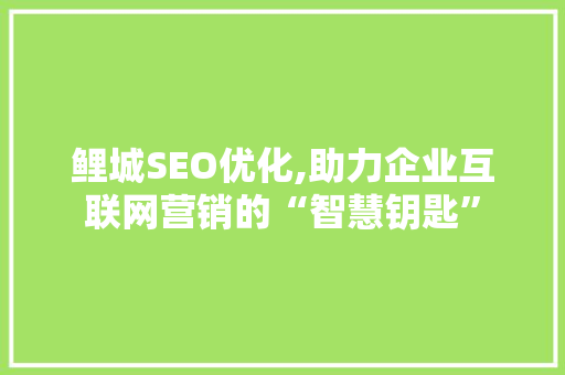 鲤城SEO优化,助力企业互联网营销的“智慧钥匙”