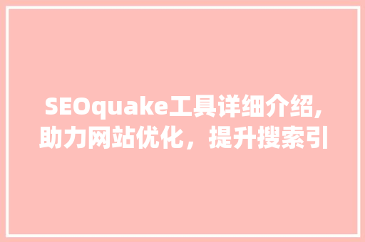 SEOquake工具详细介绍,助力网站优化，提升搜索引擎排名