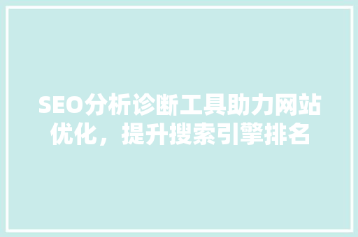 SEO分析诊断工具助力网站优化，提升搜索引擎排名