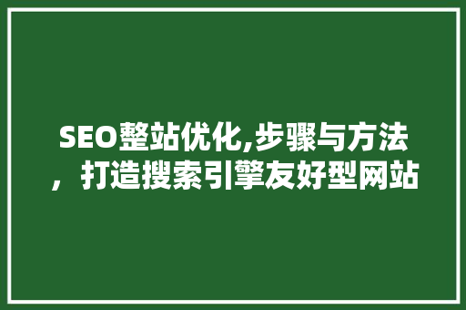 SEO整站优化,步骤与方法，打造搜索引擎友好型网站