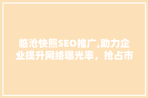 临沧快照SEO推广,助力企业提升网络曝光率，抢占市场先机