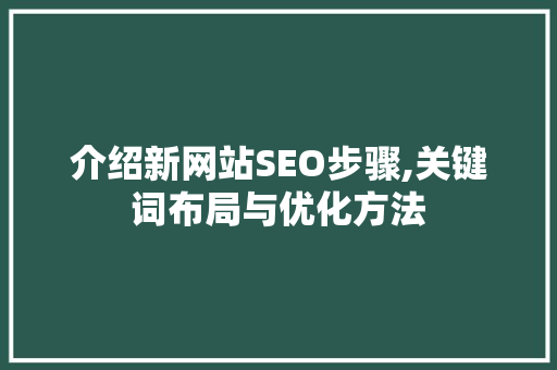 介绍新网站SEO步骤,关键词布局与优化方法