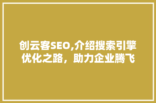 创云客SEO,介绍搜索引擎优化之路，助力企业腾飞  第1张