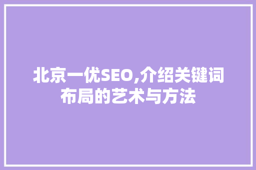 北京一优SEO,介绍关键词布局的艺术与方法