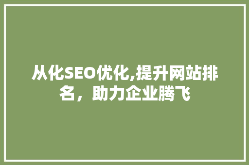 从化SEO优化,提升网站排名，助力企业腾飞