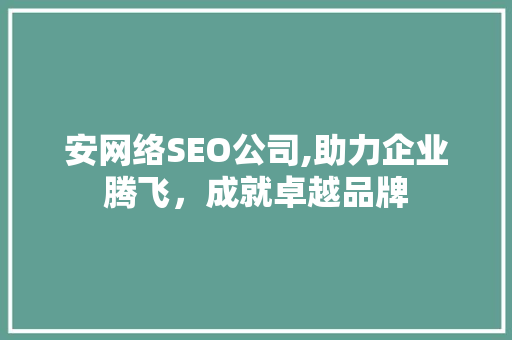安网络SEO公司,助力企业腾飞，成就卓越品牌
