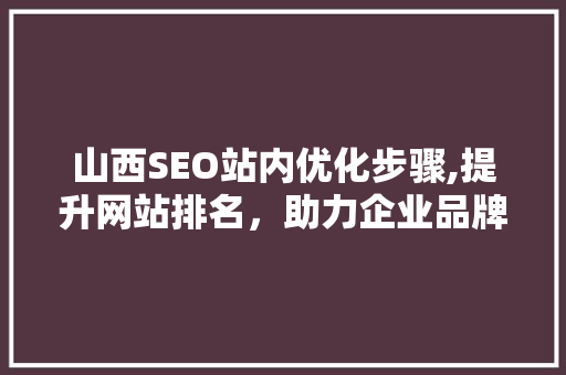山西SEO站内优化步骤,提升网站排名，助力企业品牌传播