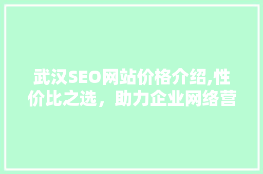 武汉SEO网站价格介绍,性价比之选，助力企业网络营销