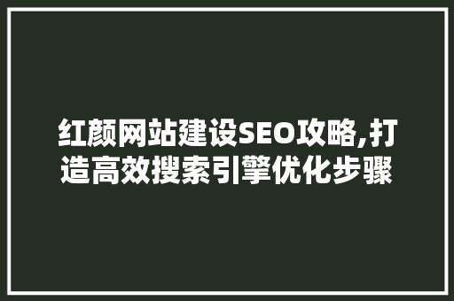 红颜网站建设SEO攻略,打造高效搜索引擎优化步骤