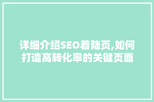 详细介绍SEO着陆页,如何打造高转化率的关键页面