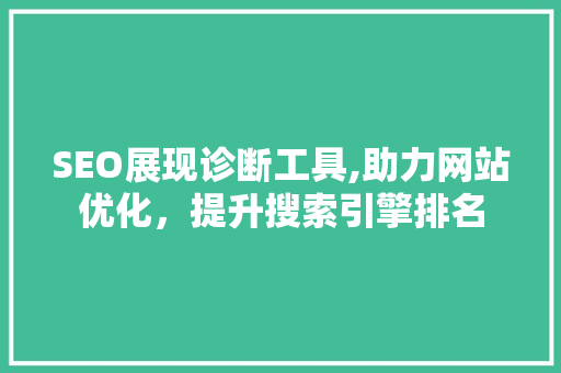 SEO展现诊断工具,助力网站优化，提升搜索引擎排名