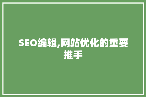 SEO编辑,网站优化的重要推手