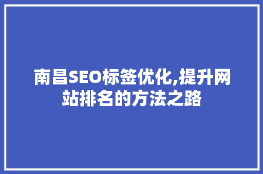 南昌SEO标签优化,提升网站排名的方法之路