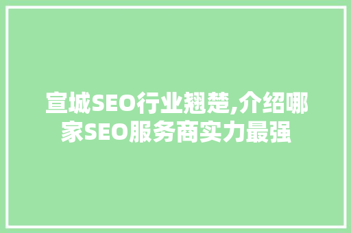 宣城SEO行业翘楚,介绍哪家SEO服务商实力最强