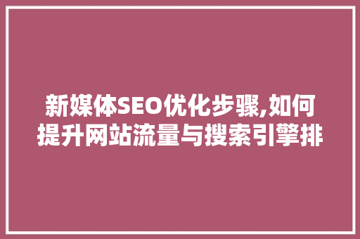 新媒体SEO优化步骤,如何提升网站流量与搜索引擎排名