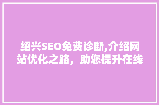 绍兴SEO免费诊断,介绍网站优化之路，助您提升在线竞争力