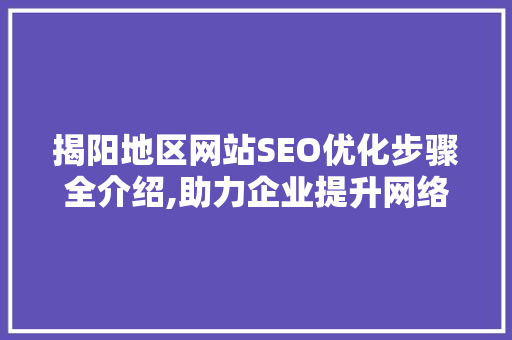 揭阳地区网站SEO优化步骤全介绍,助力企业提升网络竞争力