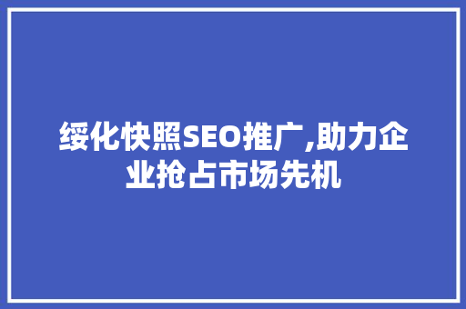 绥化快照SEO推广,助力企业抢占市场先机