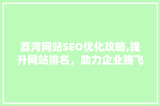 荔湾网站SEO优化攻略,提升网站排名，助力企业腾飞