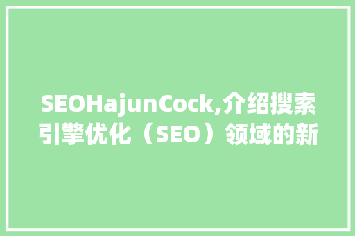 SEOHajunCock,介绍搜索引擎优化（SEO）领域的新星