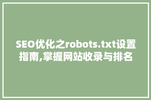 SEO优化之robots.txt设置指南,掌握网站收录与排名的方法