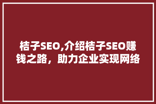 桔子SEO,介绍桔子SEO赚钱之路，助力企业实现网络营销突破