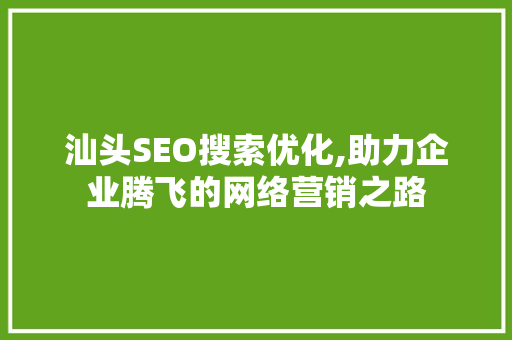 汕头SEO搜索优化,助力企业腾飞的网络营销之路