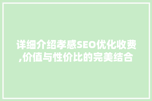 详细介绍孝感SEO优化收费,价值与性价比的完美结合
