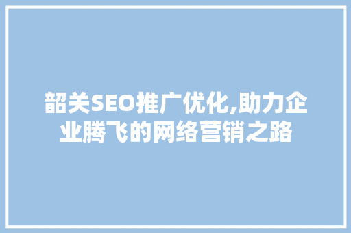 韶关SEO推广优化,助力企业腾飞的网络营销之路