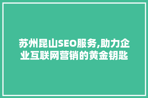 苏州昆山SEO服务,助力企业互联网营销的黄金钥匙