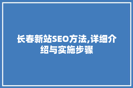 长春新站SEO方法,详细介绍与实施步骤