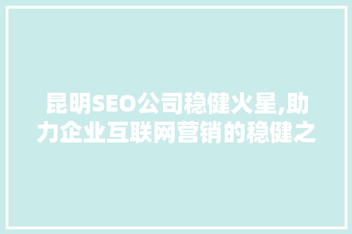 昆明SEO公司稳健火星,助力企业互联网营销的稳健之选