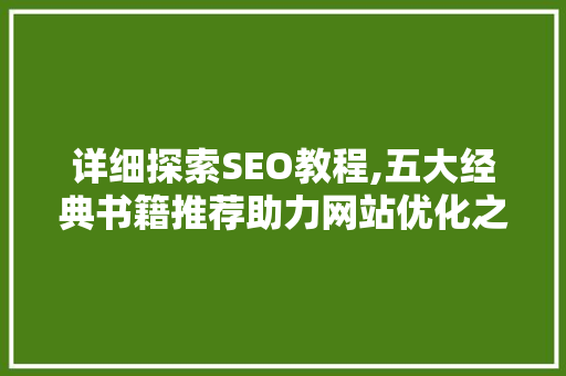 详细探索SEO教程,五大经典书籍推荐助力网站优化之路