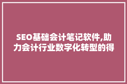SEO基础会计笔记软件,助力会计行业数字化转型的得力助手
