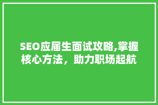 SEO应届生面试攻略,掌握核心方法，助力职场起航