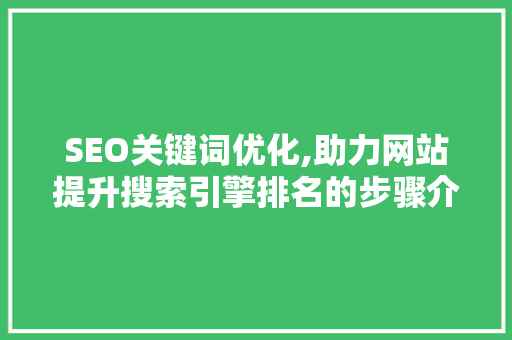 SEO关键词优化,助力网站提升搜索引擎排名的步骤介绍
