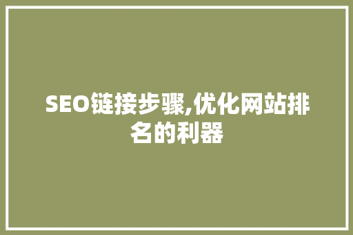 SEO链接步骤,优化网站排名的利器