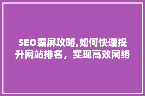 SEO霸屏攻略,如何快速提升网站排名，实现高效网络营销