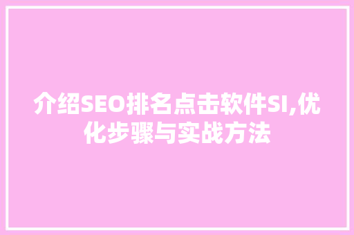 介绍SEO排名点击软件SI,优化步骤与实战方法