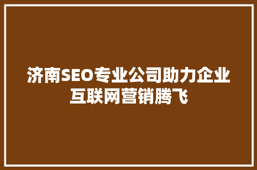 济南SEO专业公司助力企业互联网营销腾飞